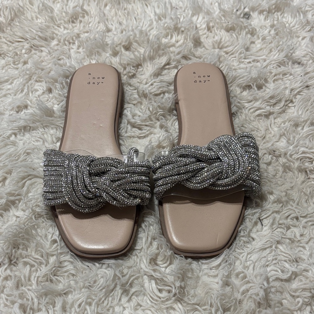 A New Day Metallic Women's Knotted Slide Sandals